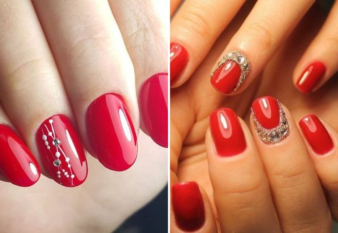 красный маникюр со стразами 2019 модные тенденции красный маникюр со стразами 2019 модные тенденции