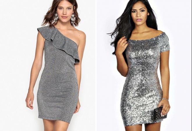 модное серебристое платье модное серебристое платье