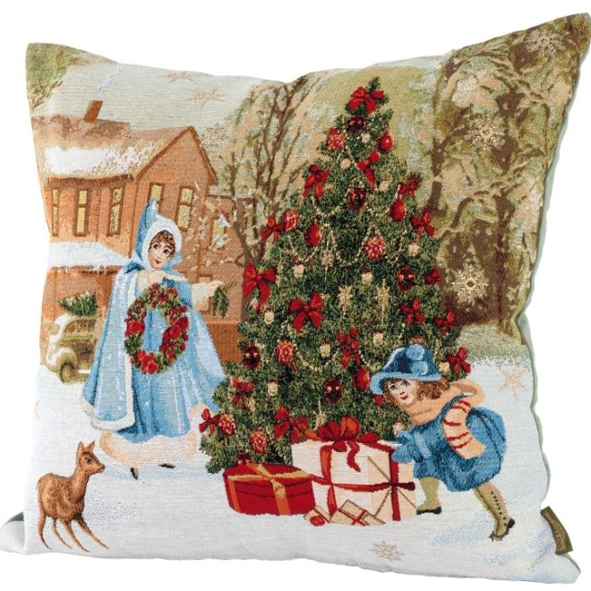 новогодние гобеленовые подушки новогодние гобеленовые подушки