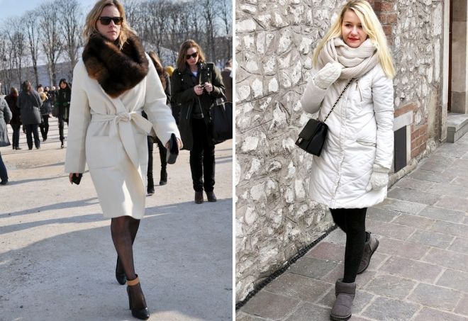 с чем носить зимнее белое пальто с чем носить зимнее белое пальто