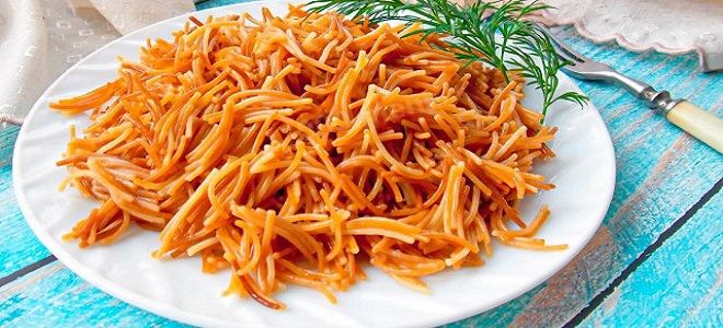 жареная вермишель паутинка на сковороде жареная вермишель паутинка на сковороде