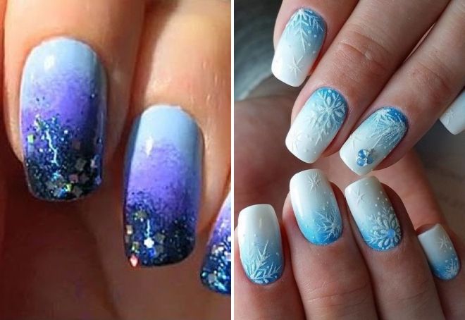 новогодний маникюр градиент новогодний маникюр градиент