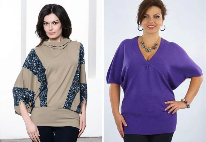 туника с рукавом летучая мышь для полных туника с рукавом летучая мышь для полных