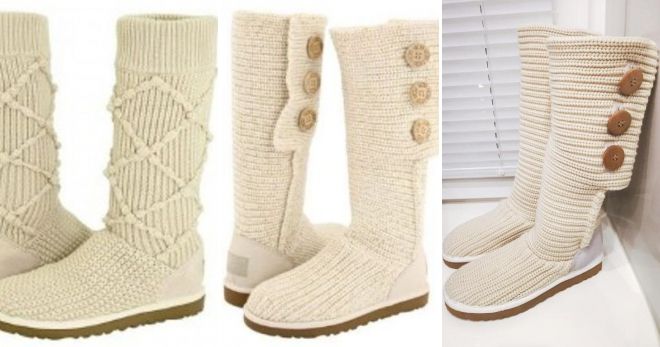 Вязаные угги белые Вязаные угги белые