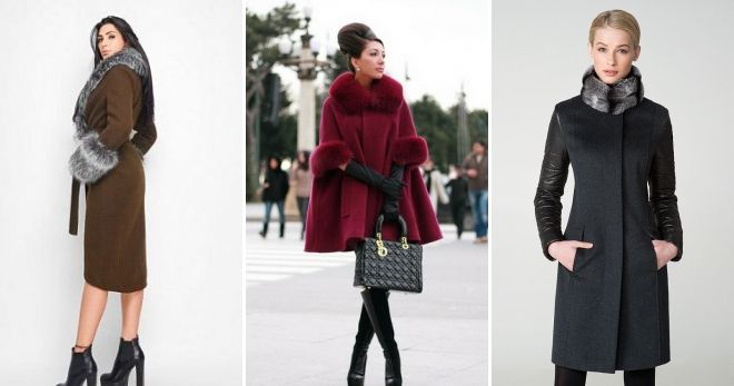 Теплое пальто с мехом воротник Теплое пальто с мехом воротник