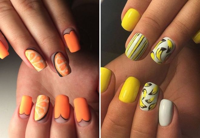 красивый летний маникюр с фруктами красивый летний маникюр с фруктами