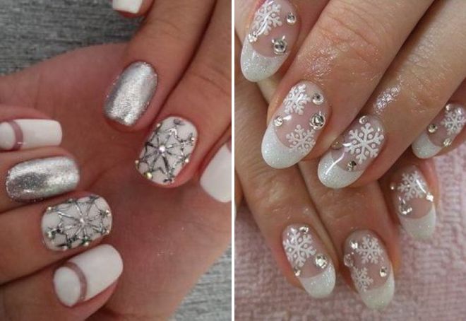 новогодний белый маникюр с блестками новогодний белый маникюр с блестками