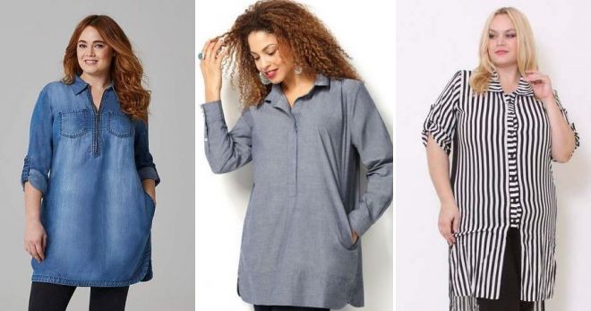 Женская рубашка туника для полных Женская рубашка туника для полных