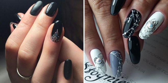 маникюр хэллоуин со стразами маникюр хэллоуин со стразами