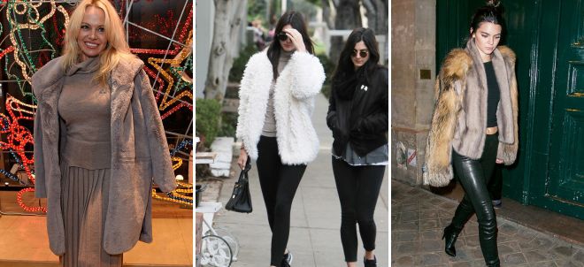 Памела Андерсон и Кендалл Дженнер в шубах Памела Андерсон и Кендалл Дженнер в шубах