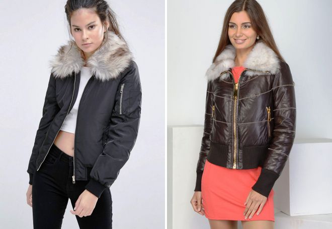 бомбер с мехом бомбер с мехом