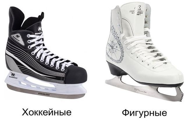 Отличие фигурных от хоккейных Отличие фигурных от хоккейных