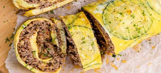 рулет из кабачков с мясом в духовке рулет из кабачков с мясом в духовке