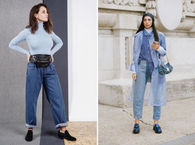 лоферы с широкими джинсами лоферы с широкими джинсами