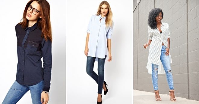 Джинсы с туникой-рубашкой Джинсы с туникой-рубашкой
