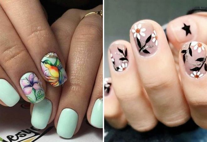 красивый летний маникюр с цветами красивый летний маникюр с цветами