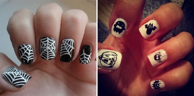 маникюр на хэллоуин на короткие ногти маникюр на хэллоуин на короткие ногти