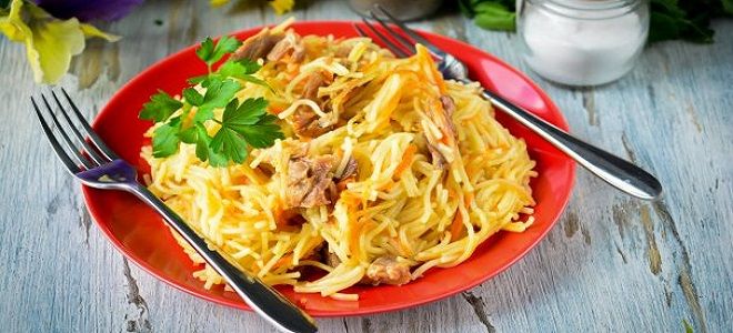 рецепт вермишели с тушенкой на сковороде рецепт вермишели с тушенкой на сковороде