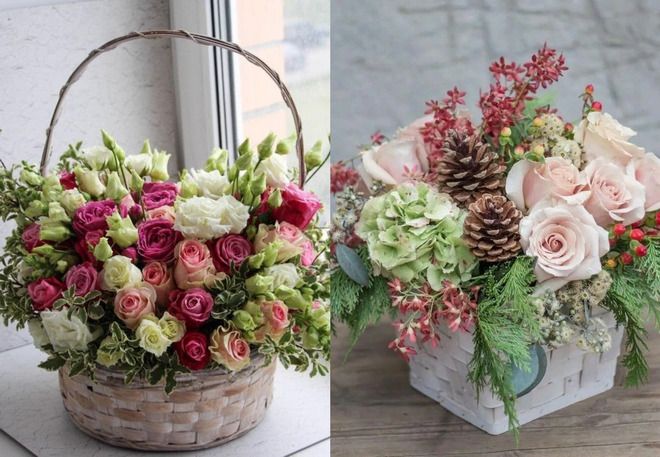 зимний букет в корзине зимний букет в корзине