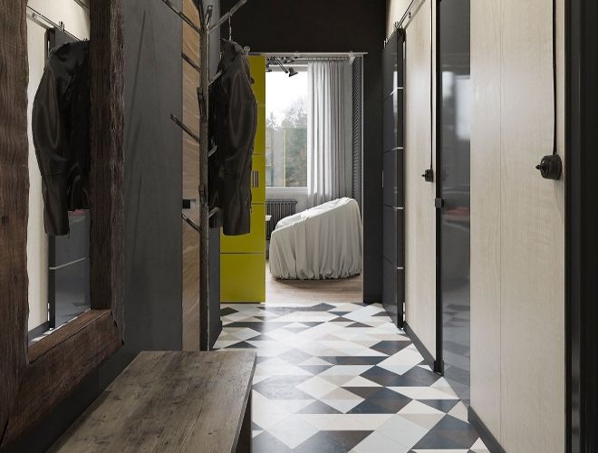 дизайн коридора в стиле лофт двери дизайн коридора в стиле лофт двери