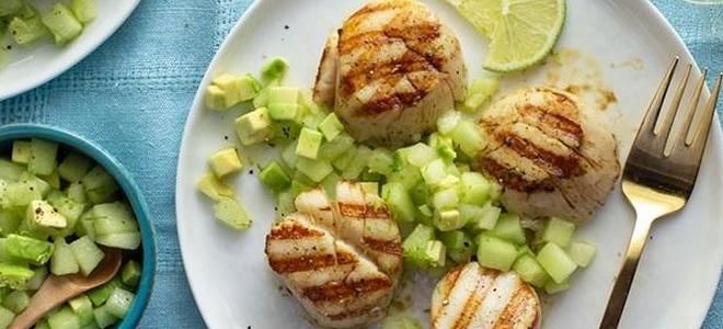 гребешки на гриле гребешки на гриле