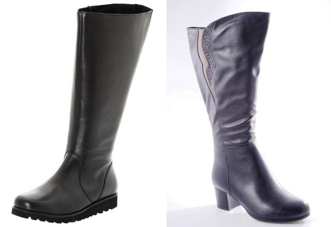 осенние кожаные сапоги на полную ногу осенние кожаные сапоги на полную ногу