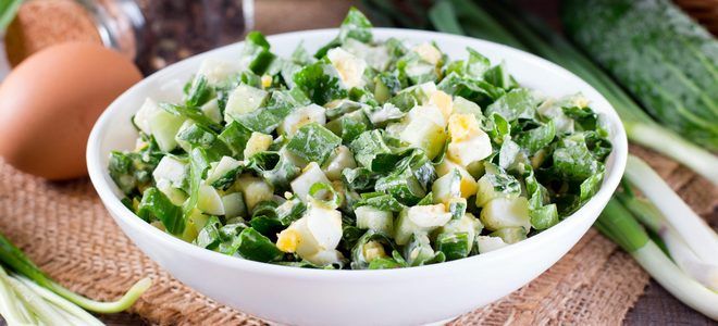 фото4 рецепт летнего салата с яйцом и огурцом