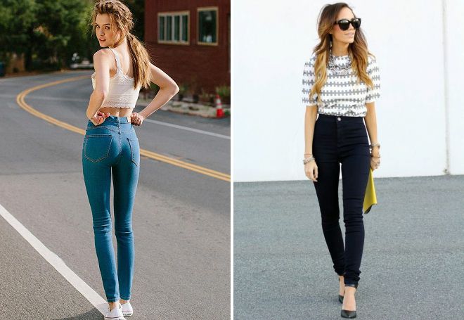 черные обтягивающие джинсы с завышенной талией черные обтягивающие джинсы с завышенной талией