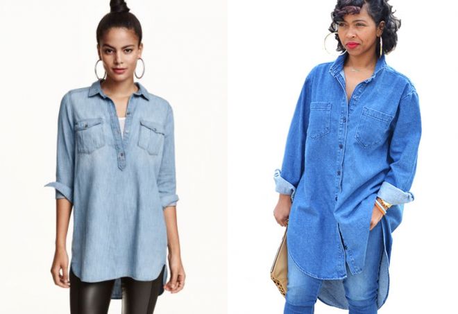 длинная джинсовая рубашка длинная джинсовая рубашка