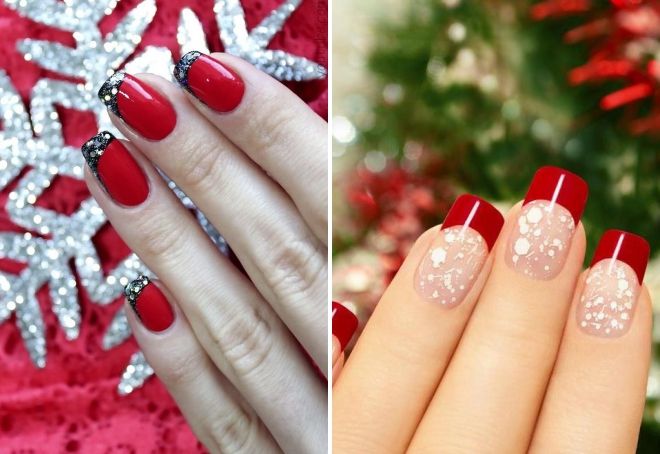 красный новогодний френч красный новогодний френч