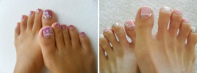 педикюр нежный дизайн педикюр нежный дизайн