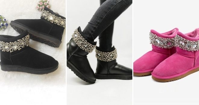 Угги со стразами по кругу Угги со стразами по кругу