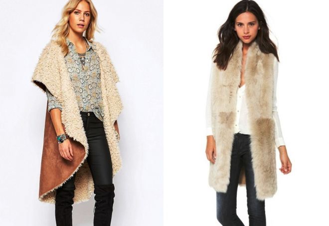 длинная жилетка из овчины длинная жилетка из овчины