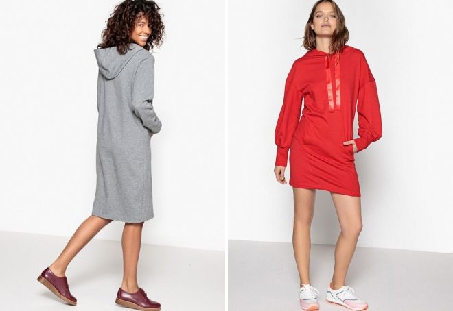 платье толстовка с капюшоном платье толстовка с капюшоном