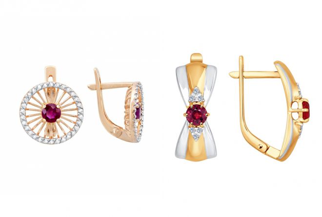серьги с рубинами и бриллиантами серьги с рубинами и бриллиантами