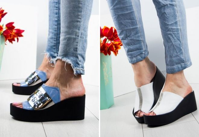 шлепки на танкетке шлепки на танкетке