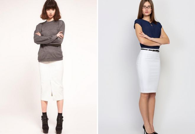 белая юбка карандаш белая юбка карандаш