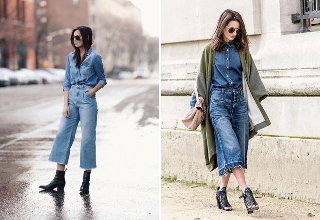 джинсы кюлоты джинсы кюлоты