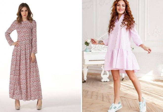 хлопковое платье с длинным рукавом хлопковое платье с длинным рукавом