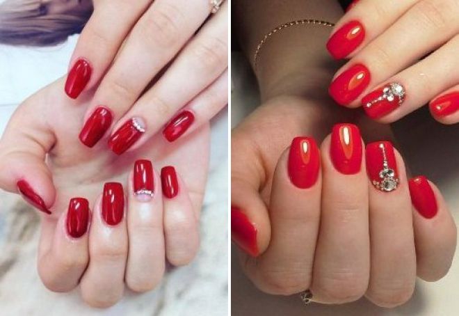 идеи красного маникюра со стразами идеи красного маникюра со стразами