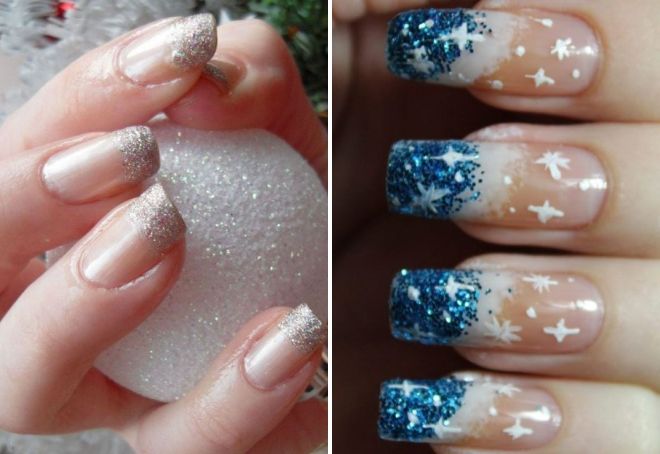 новогодний френч с блестками новогодний френч с блестками