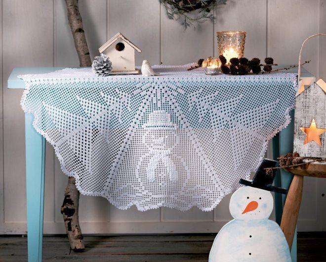 новогодняя скатерть-крючком новогодняя скатерть-крючком