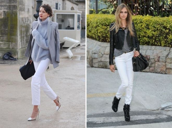 с чем носить белые джинсы осенью с чем носить белые джинсы осенью