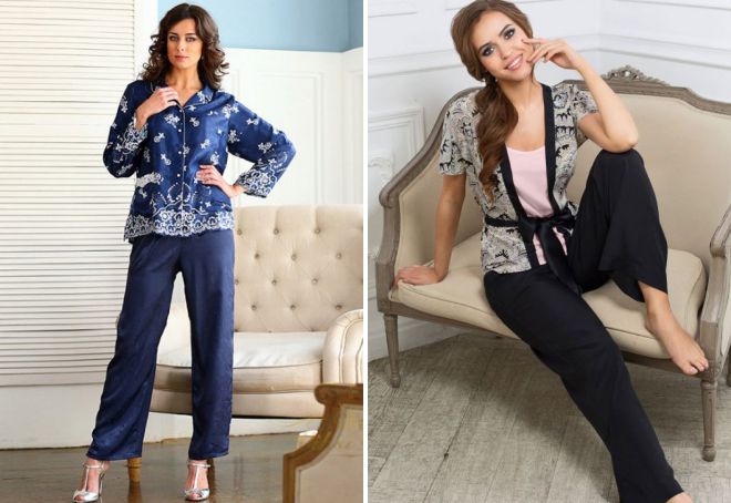 женский шелковый домашний костюм женский шелковый домашний костюм