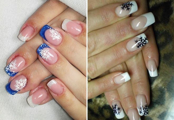 новогодний френч со снежинками новогодний френч со снежинками