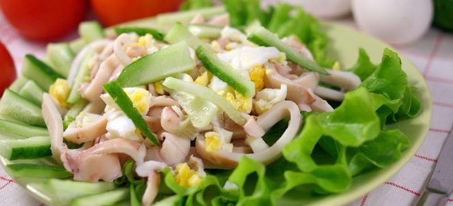 фото8 рецепт летнего салата с кальмаром