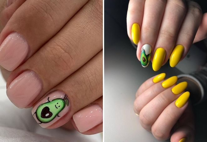 рисунок авокадо на ногтях рисунок авокадо на ногтях