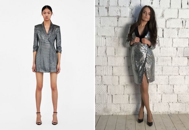 серебристое платье пиджак серебристое платье пиджак