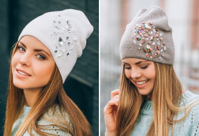 шапка чулок со стразами шапка чулок со стразами