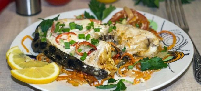 тушеная зубатка тушеная зубатка